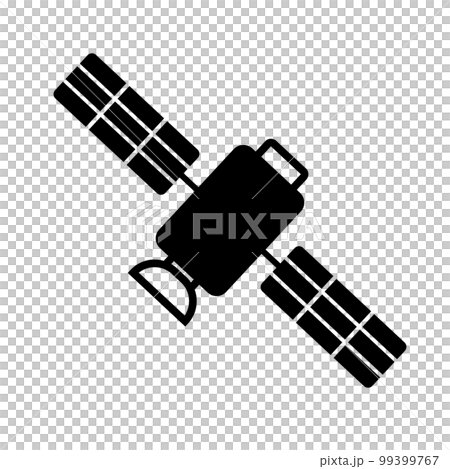 Space satellite silhouette icon. Artificial satellite. vector. Space satellite silhouette icon. Artificial satellite. vector. 99399767
