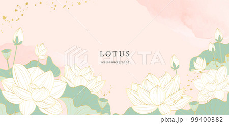 線画で描いた蓮のベクターイラスト背景 線画で描いた蓮のベクターイラスト背景 99400382