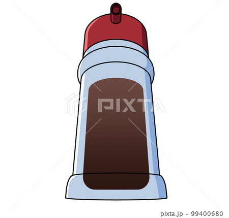 ダイナミックな醤油差し正面のイラスト 99400680