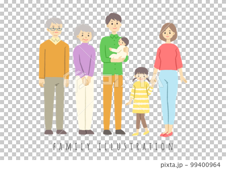 Family 3 generations illustration 99400964