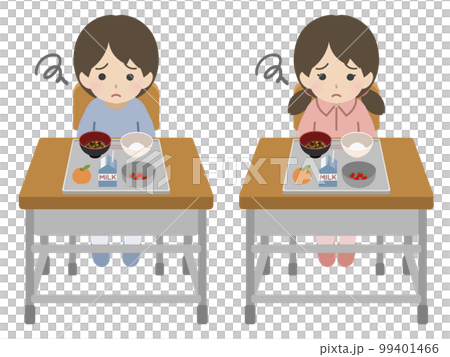 Children who cannot eat because of too much school lunch 99401466