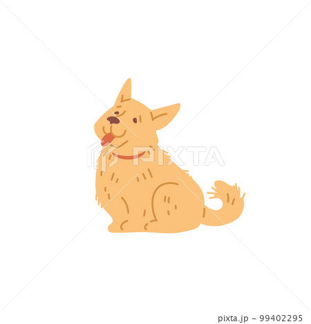 Portrait of funny adorable dog or puppy flat vector illustration isolated. 99402295