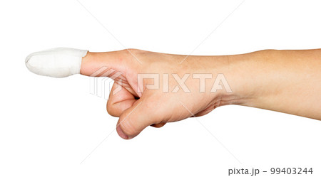 Forefinger with  bandage isolated 99403244