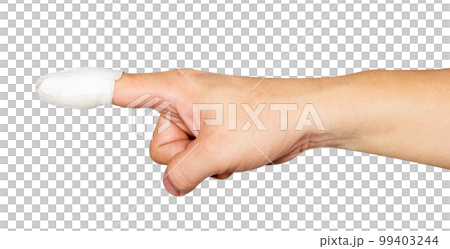 Forefinger with  bandage isolated 99403244
