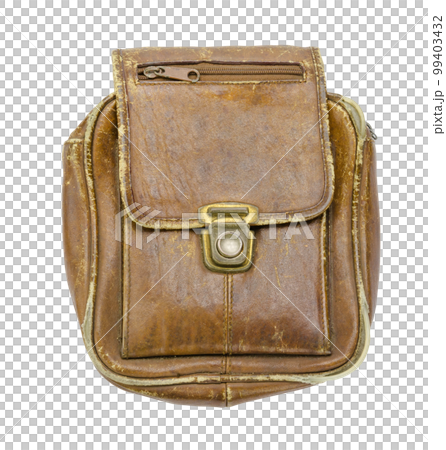 old leather haversack isolated on white background old leather haversack isolated on white background 99403432