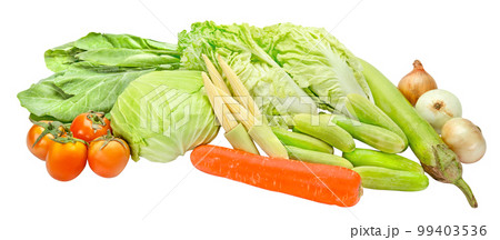 various fresh vegetables isolated 99403536