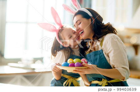happy family at Easter 99403639