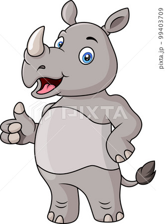 Cute rhino cartoon giving thumb up Cute rhino cartoon giving thumb up 99403709