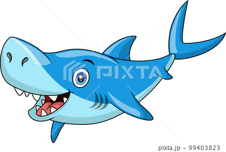 Cartoon shark isolated on white background 99403823