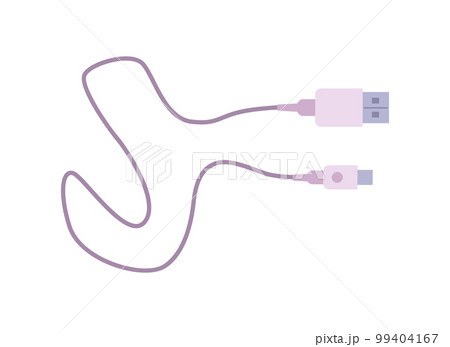Phone charging cable, cartoon flat vector illustration isolated on white background. 99404167