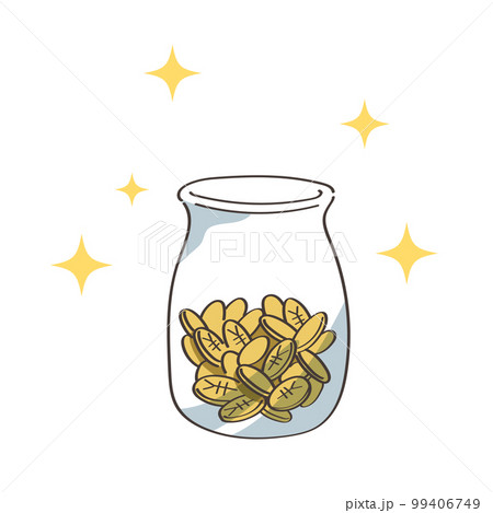 ビンに貯まったお金 99406749