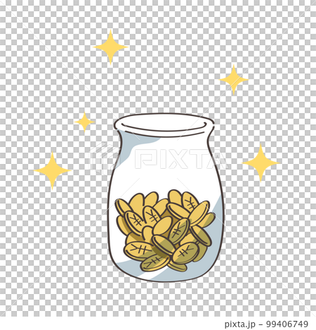 ビンに貯まったお金 99406749
