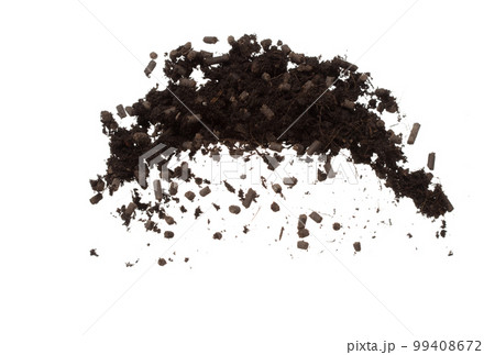 Fertilizer Organic mixed soil fly fall explosion, tube compost fertilizer soil for planting float in air. Organic fertilizer soil throw in mid air. White background isolated high speed freeze motion Fertilizer Organic mixed soil fly fall explosion, tube compost fertilizer soil for planting float in air. Organic fertilizer soil throw in mid air. White background isolated high speed freeze motion 99408672