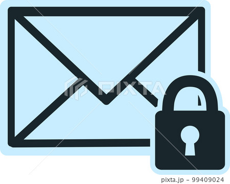 鍵がかかったメールのシンプルなアイコン 99409024
