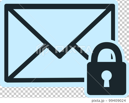 鍵がかかったメールのシンプルなアイコン 99409024