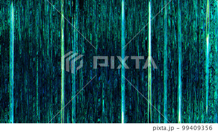 Glitch texture. Static distortion. Analog artifacts. Green yellow color lines noise on dark black illustration abstract background. Glitch texture. Static distortion. Analog artifacts. Green yellow color lines noise on dark black illustration abstract background. 99409356