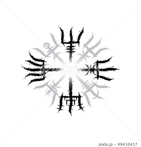 Vegvisir true ink blots waves grey 99410437