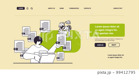 woman sorting documents female secretary organizing folder file management paperwork data archive concept 99412795