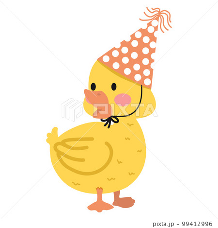 Cute yellow duck with party 99412996