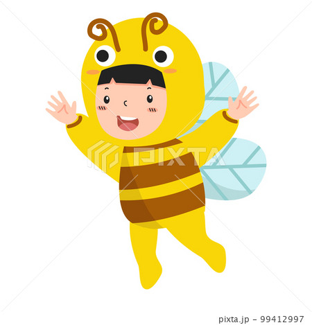 Cute Kid girl wearing costumes bee 99412997