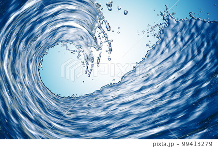 blue water splash isolated on blue background 99413279