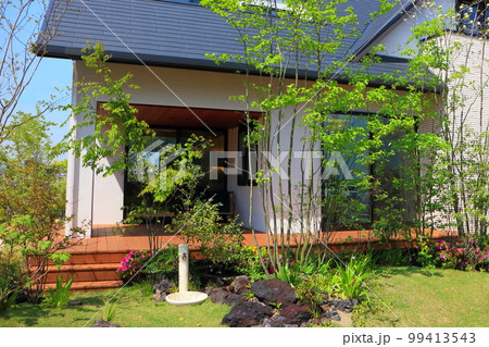 広いウッドデッキのある住宅（新築住宅） 99413543