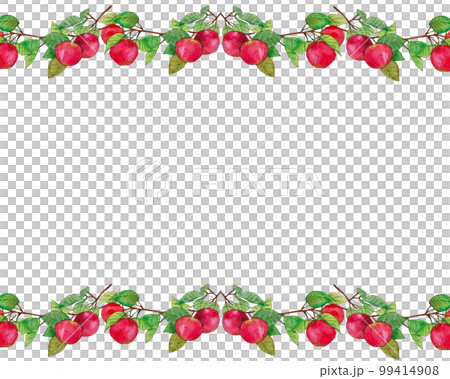 手描き水彩画のりんごのフレーム背景素材 手描き水彩画のりんごのフレーム背景素材 99414908