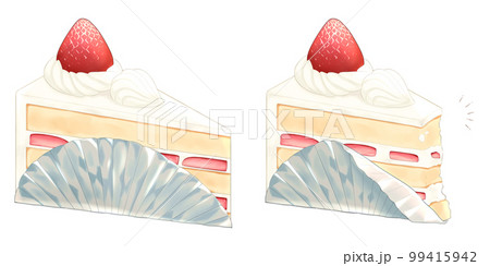 美味しそうなショートケーキのイラスト 99415942