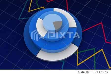3d rendered Pie chart business concept on white background 99416075