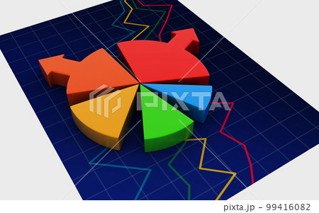 3d rendered Pie chart business concept on white background 99416082