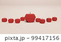 3DCG 赤いブロックおもちゃ風のリンゴ 99417156
