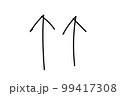 ラフに書いた手描きの矢印/アップ/上に 99417308