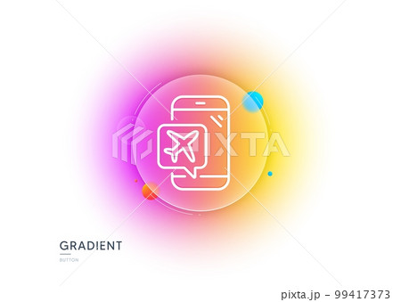 Flight mode line icon. Gradient blur button with glassmorphism. Airplane mode sign. Turn device offline symbol. Transparent glass design. Flight mode line icon. Vector Flight mode line icon. Gradient blur button with glassmorphism. Airplane mode sign. Turn device offline symbol. Transparent glass design. Flight mode line icon. Vector 99417373