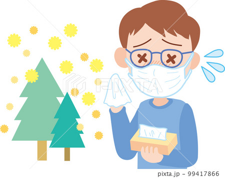 花粉症_マスクあり_男性 99417866