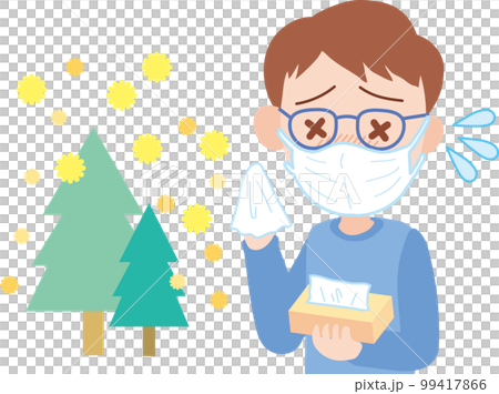 花粉症_マスクあり_男性 99417866