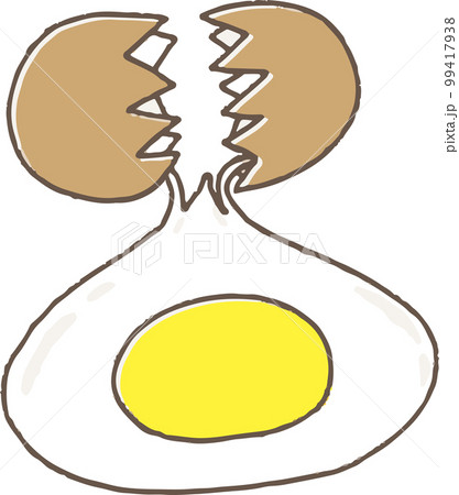 卵の殻が割れて落ちる卵 99417938