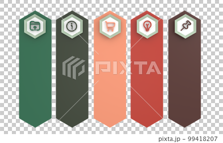 Business Infographic template with 5 options or steps. hexagons with line icons, process chart. 99418207