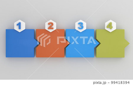 Business process. Timeline infographics square with 4 steps, options. 99418394