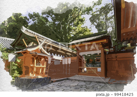 水彩画風 春日大社 後殿各社参拝所 奈良県奈良市 水彩画風 春日大社 後殿各社参拝所 奈良県奈良市 99418425