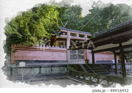 水彩画風　春日大社　若宮神社　奈良県奈良市 99418452