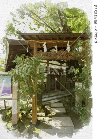 水彩画風　春日大社　祖先祭場　奈良県奈良市 99418523