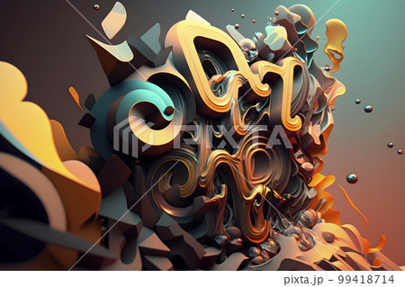 Blenderで作成したようなアーティスティックな3DCG作品　AI生成画像 99418714