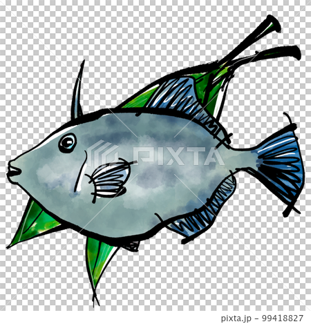 Hand-drawn illustration of Umazurahagi riding on Harang (brush writing style) 99418827