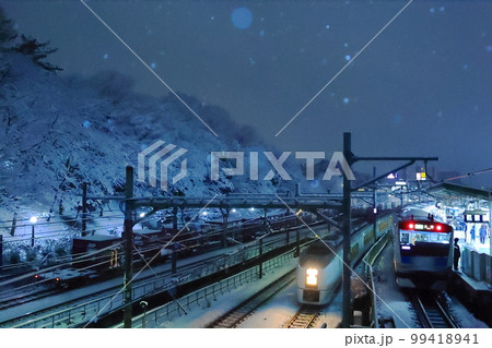 東京の雪景色 東京に大雪警報の夜 雪景色の飛鳥山 東京の雪景色 東京に大雪警報の夜 雪景色の飛鳥山 99418941