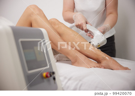Shaving, beauty salon, hair removal, epilation in clinic. Cosmetology and SPA concept, Cosmetology and SPA concept, Laser epilation in beauty salon, Hair removal procedure, Laser epilation cosmetology 99420070