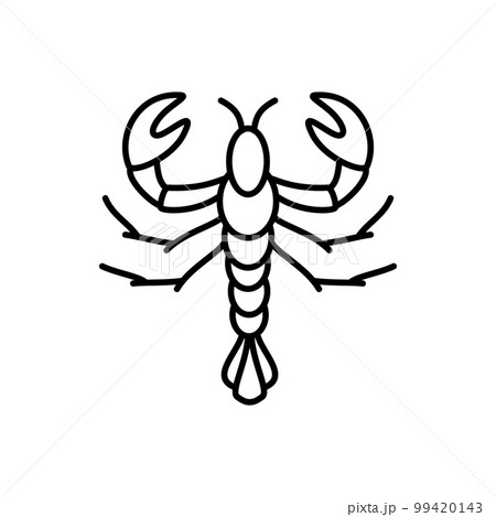 Cancer Zodiac Sign Black Thin Line Icon Horoscope and Astrology Concept . Vector illustration of Crab 99420143