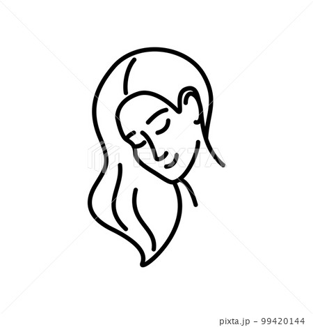 Virgo Zodiac Sign Black Thin Line Icon Horoscope and Astrology Concept . Vector illustration of Woman 99420144