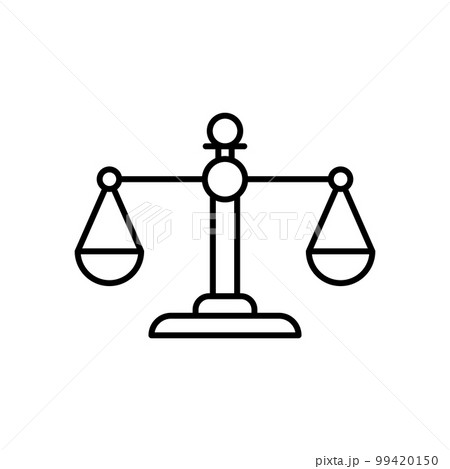 Libra Zodiac Sign Black Thin Line Icon Astrology or Justice Concept. Vector illustration of Scale 99420150