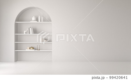 Modern style conceptual interior empty room 3d illustration Modern style conceptual interior empty room 3d illustration 99420641