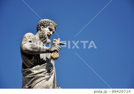 Statue of Saint Peter in Saint Peter square. Vatican city 99420714
